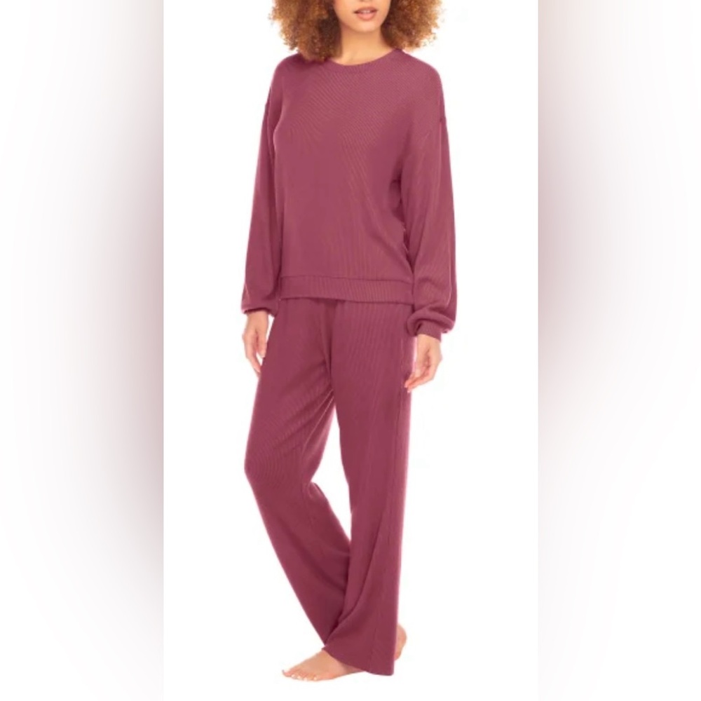 Honeydew Pink Ladies’ 2-piece Super Soft Rib Lounge Set Sz(XXL)
